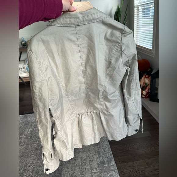 GUESS❓VINTAGE BUTTON JACKET TAN WOMEN SIZE MEDIUM STRETCH - Picture 6 of 14